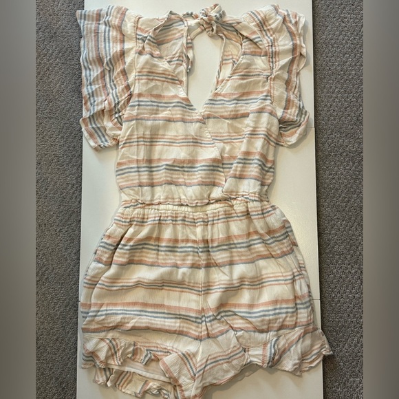 American Eagle Outfitters Pants - American Eagle Outfitters Striped Ruffle Romper